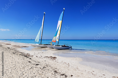Boats at the Beach of Varadero, Caribbean, Cuba
