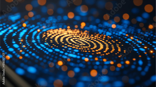 abstract background fingerprint with blurred on background, cyber security concept, technology for data security system,