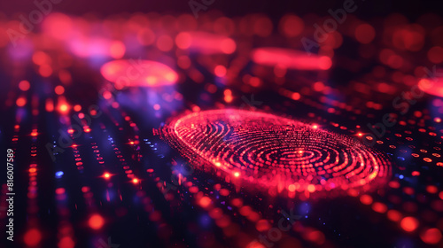abstract background fingerprint with blurred on background, cyber security concept, technology for data security system,