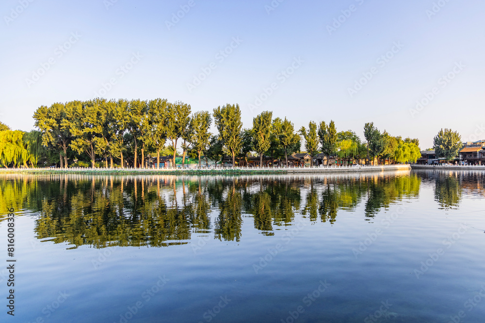 Summer landscape of Shichahai Park in Beijing Summer landscape of Shichahai Park in Beijing