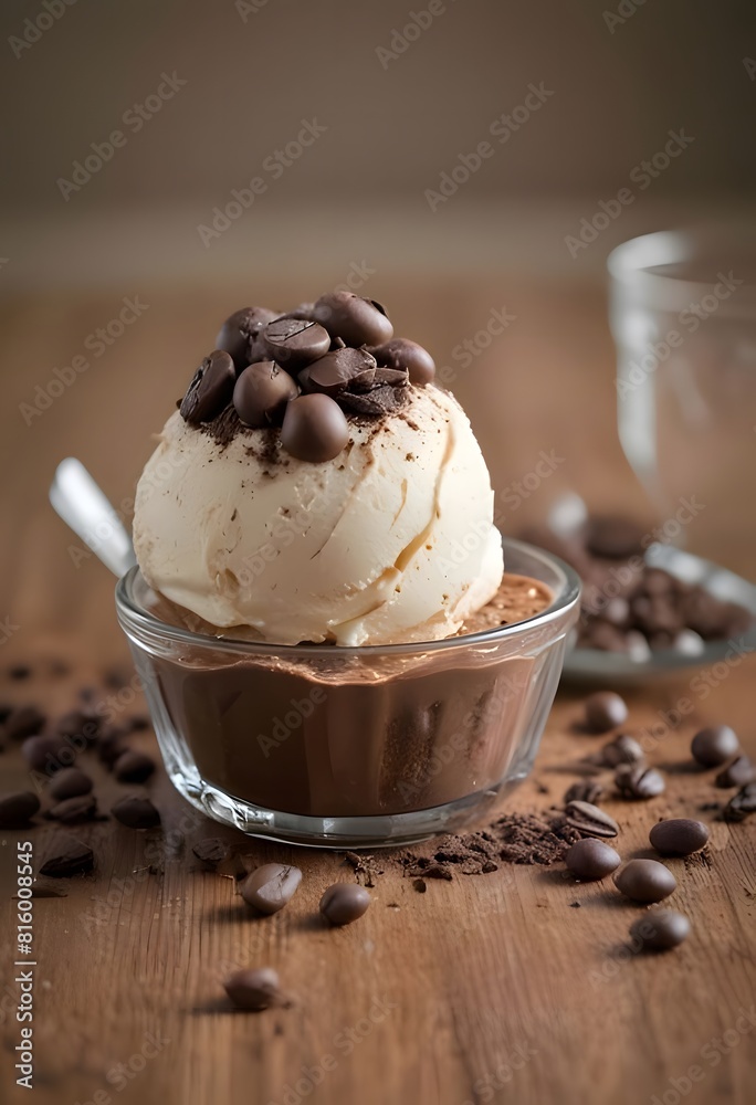 Mocha Ice Cream with Chocolate Coffee Beans Mocha Ice Cream with Chocolate Coffee Beans