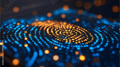 abstract background fingerprint with blurred on background, cyber security concept, technology for data security system,