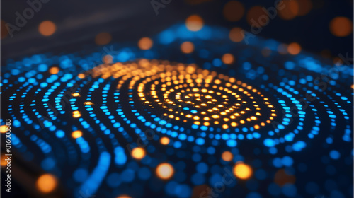 abstract background fingerprint with blurred on background, cyber security concept, technology for data security system,