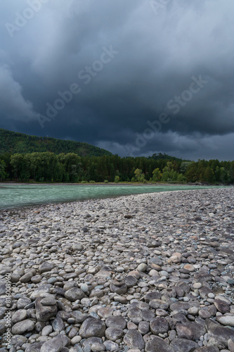 Fast mountain river Katun