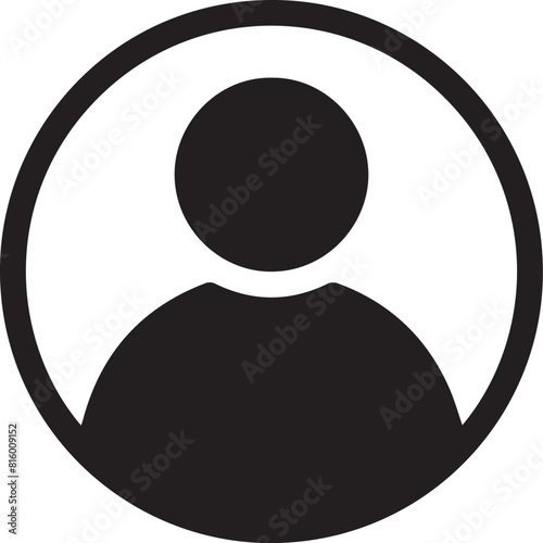 Profile black and white vector  icon