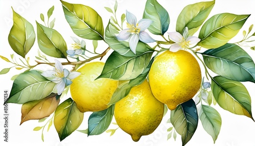 Lemon Transparent watercolor illustration