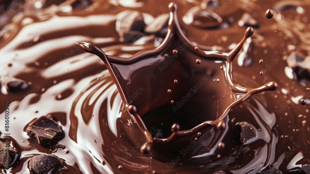 splash of chocolate or Cocoa. Generative Ai splash of chocolate or Cocoa. Generative Ai