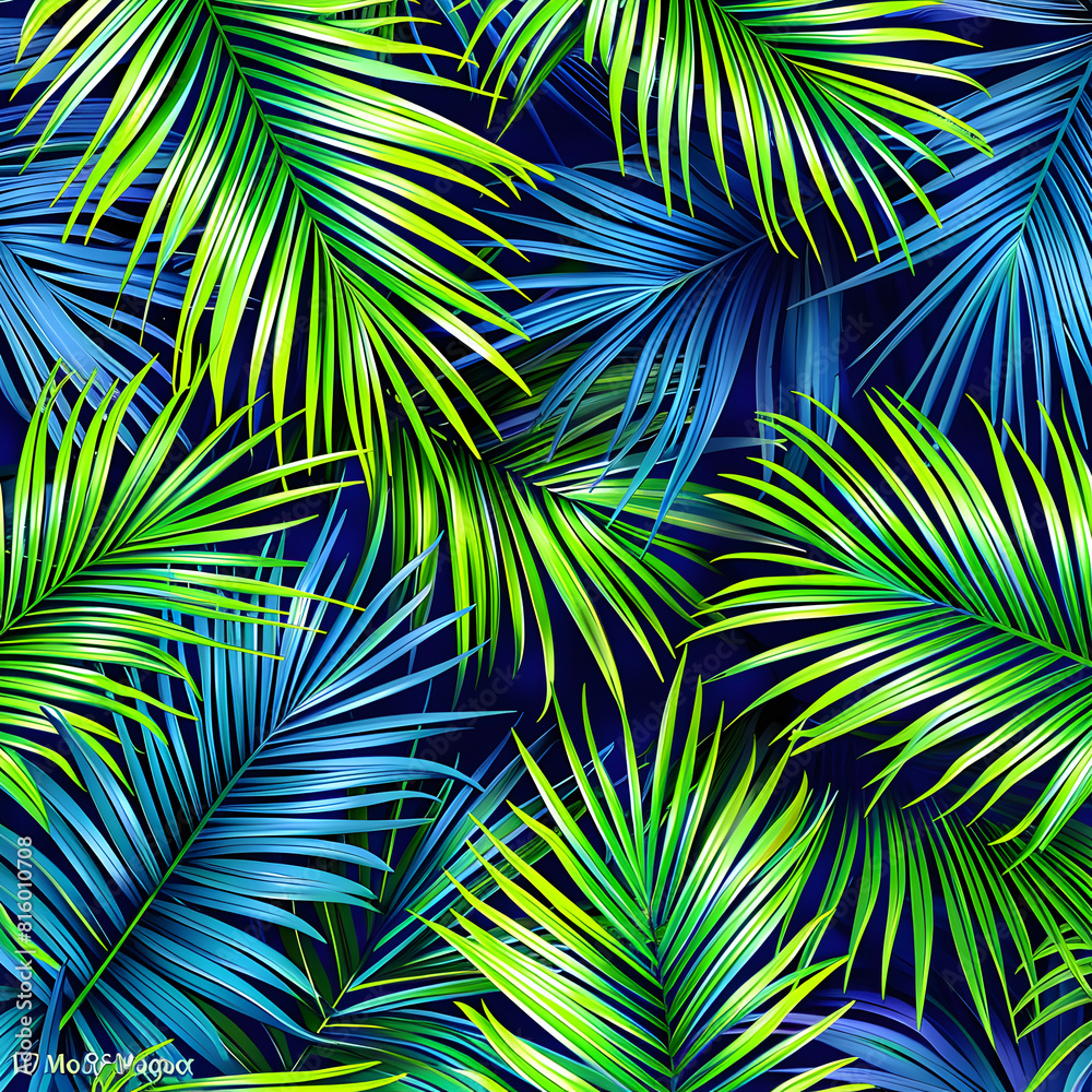 Obraz premium Exotic tropical palm leaves pattern. Nature background. 