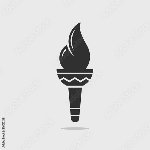 Olympic torch flame icon vector illustration © Zoran Milic