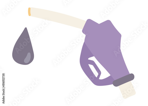 Gasoline refuel gun in flat design. Automobile petroleum station service. Vector illustration isolated.