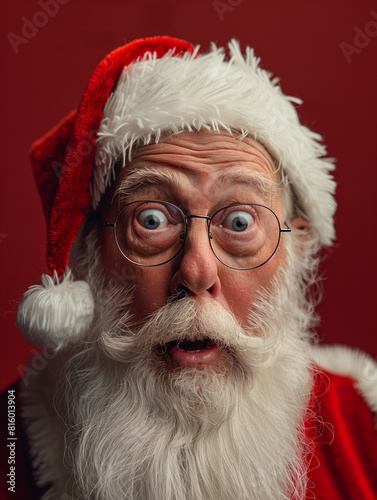Funny Santa Claus close up portrait