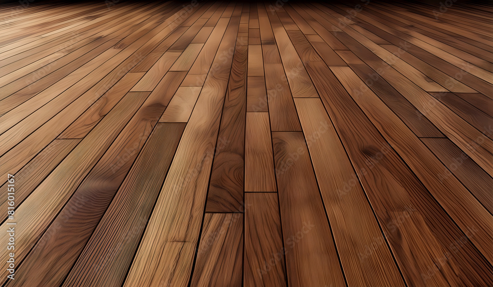 Closeup of a wooden floor texture background surface with copy space.