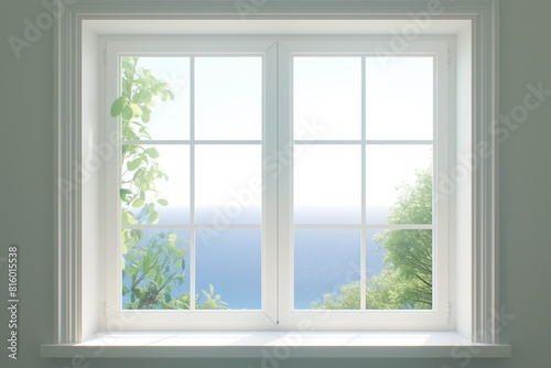 White window in the room interior