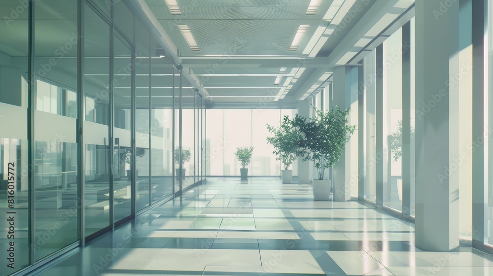 Empty office open space interior. Empty office open space interior.