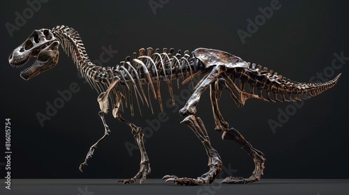 prehistoric dinosaur fossils rendered in realistic 3d digital illustration