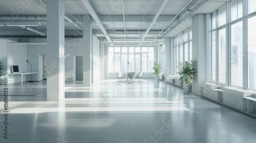 Empty office open space interior.