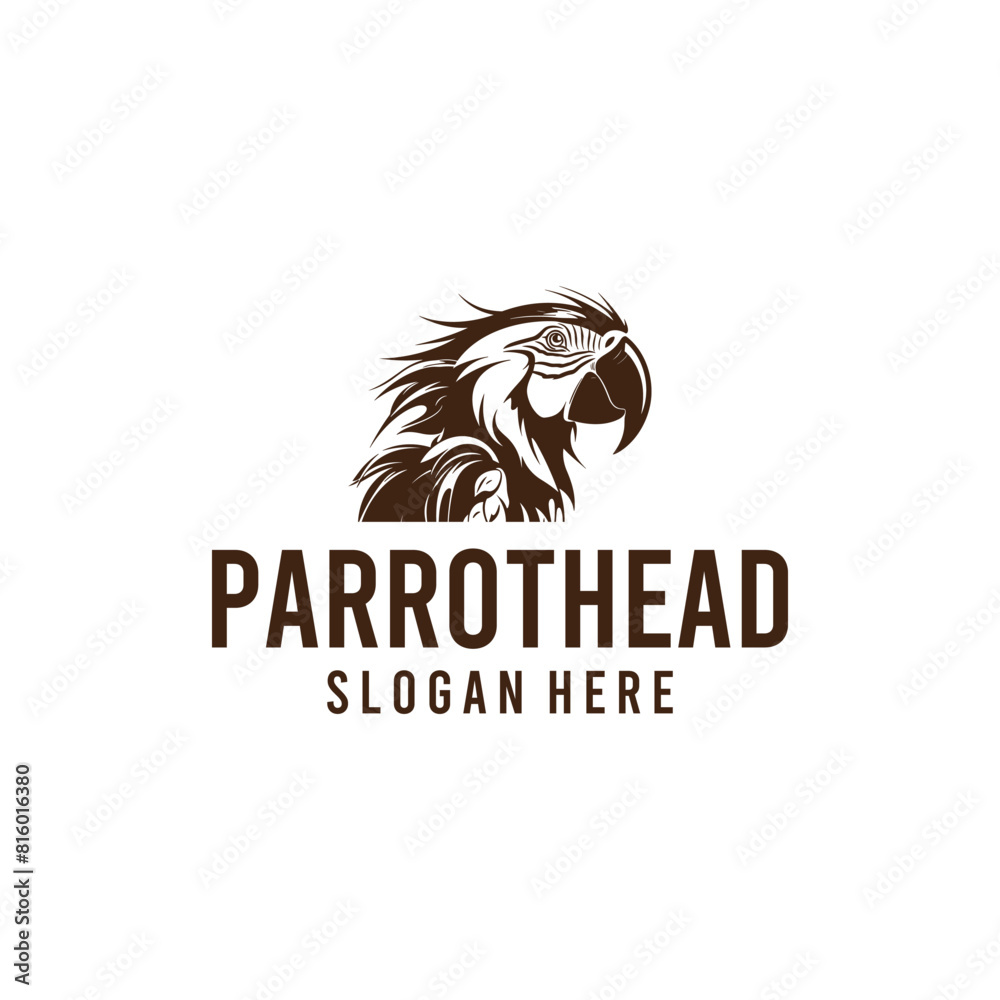 Parrot head, bird logo vector illustration Parrot head, bird logo vector illustration