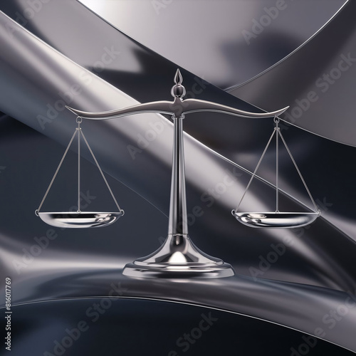 A 3D rendering of a golden justice scale symbolizes balanced⚖️ legal⚖️ systems where evidence is carefully weighed for a fair outcome