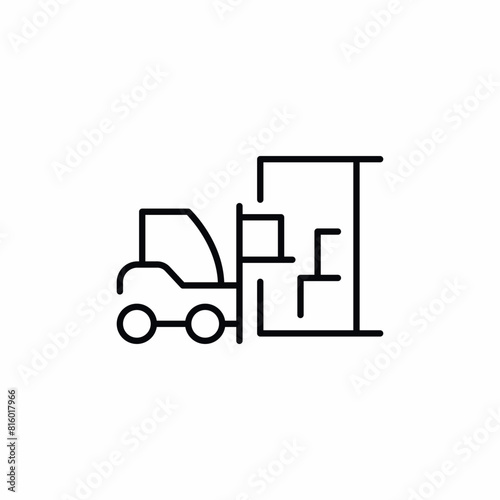 forklift truck delivery package icon