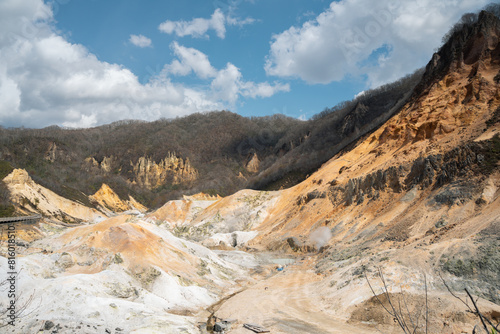 Obraz na płótnie View of Jigokudani Hell Valley in Noboribetsu, Hokkaido, Japan w salonie