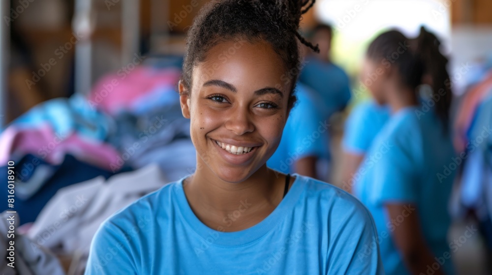 Fototapeta premium A Joyful Volunteer at Work