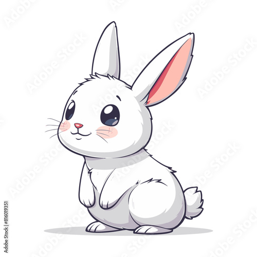 illustration of cute bunny rabbit mascot, vector design transparent background