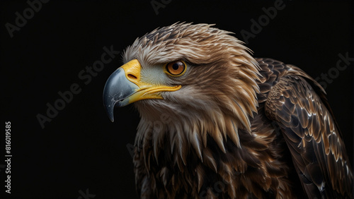 Powerful Eagle  Solitary on Black