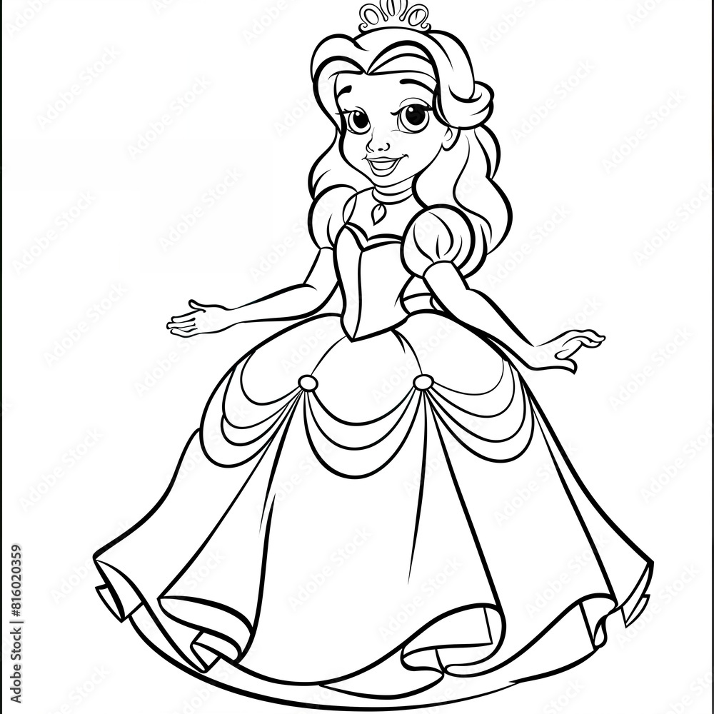Fototapeta premium princess Coloring hare picture for children