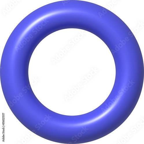 3d geometric figure for web design. Circle. PNG illustration.