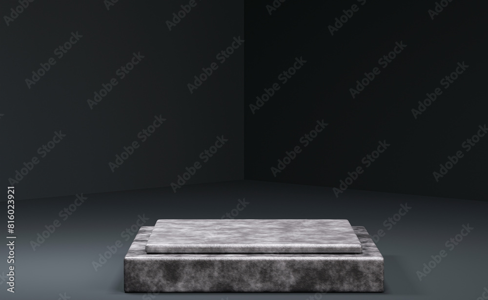 Product stone podium for cosmetic beauty presentation. cosmetic stand organic platform