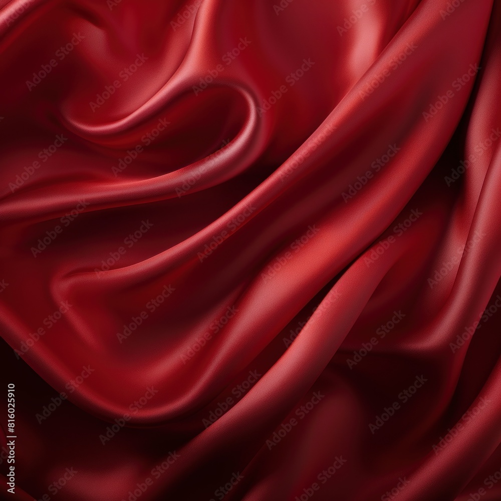 Fototapeta premium Red silk fabric cloth texture background