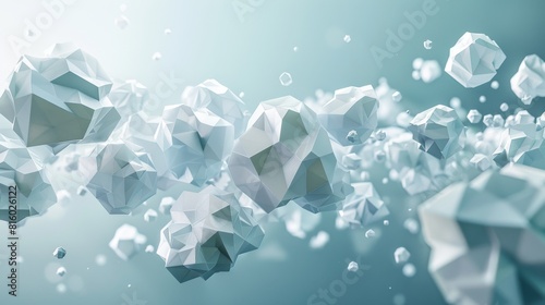 3d Pristine Polyhedrons Suspended in Digital Space  Evoking a Sense of Harmony and Balance