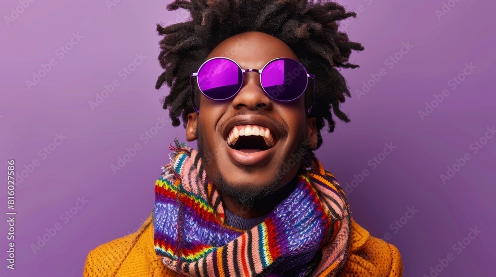 Smiling Man with Colorful Scarf Smiling Man with Colorful Scarf