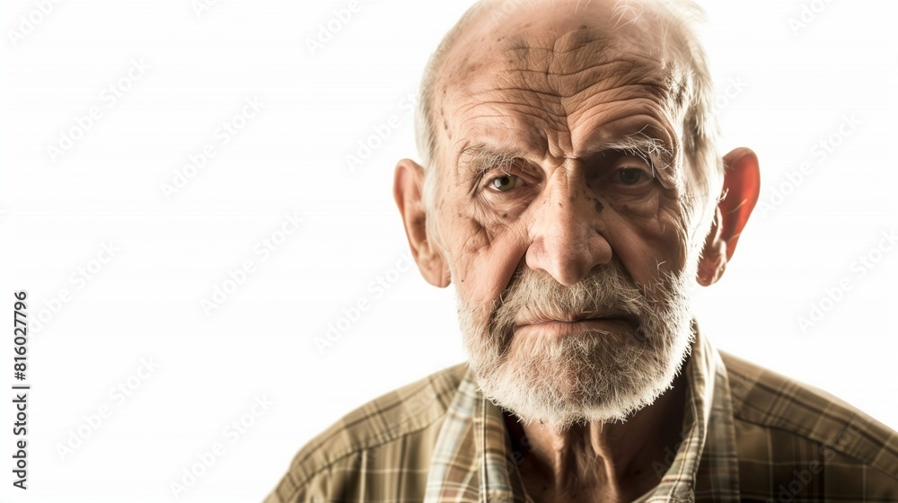 Fototapeta premium Old man on white background