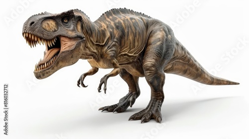 tyrannosaur dinosaur on white background prehistoric animal 3d illustration