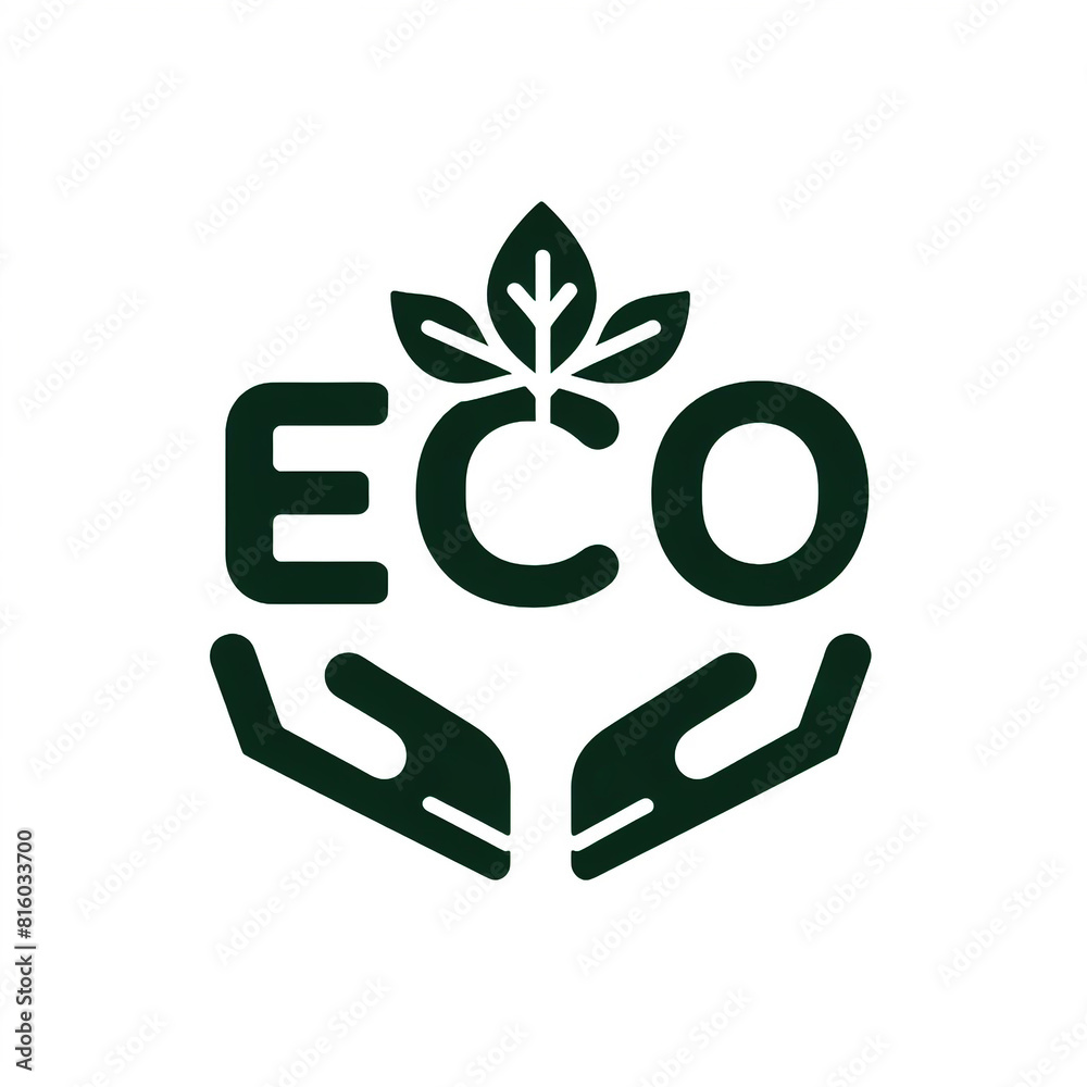 Minimalist logo with the word ECO on white background. Concept of environment and climate change Minimalist logo with the word ECO on white background. Concept of environment and climate change