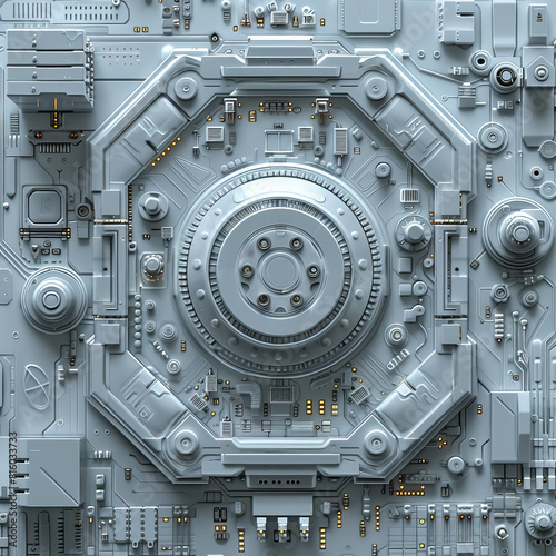 Representing the safety and encryption of cryptocurrency wallets, a stylized visualization of a digital vault with multiple layers of security.