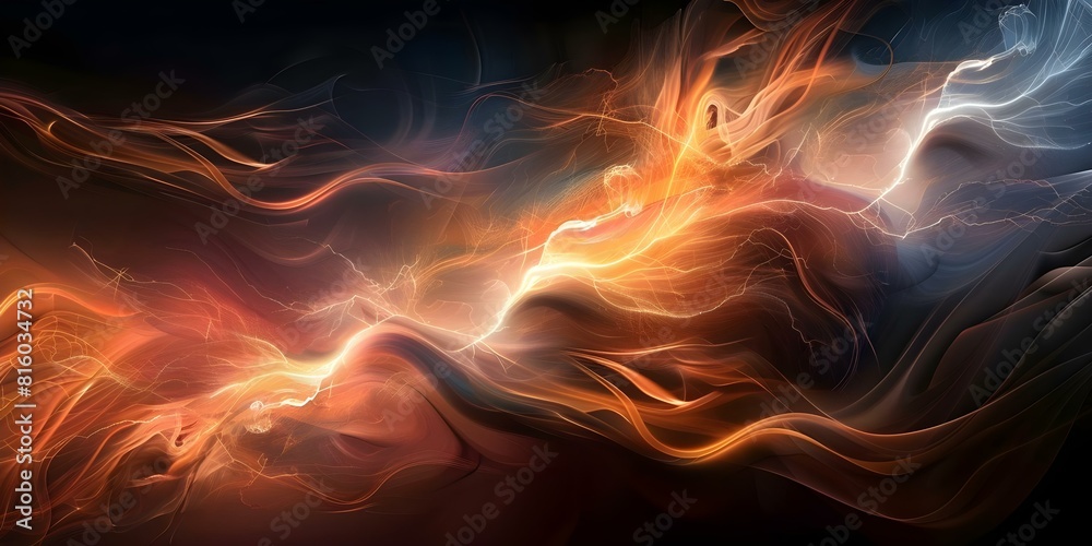 Fototapeta premium Electric brainstorm cloud: A vivid representation of abstract creativity and ideas. Concept Abstract Concepts, Creative Thinking, Innovation, Artistic Expression, Brainstorming Techniques