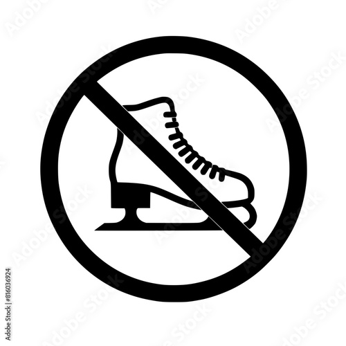 no ice skates sign