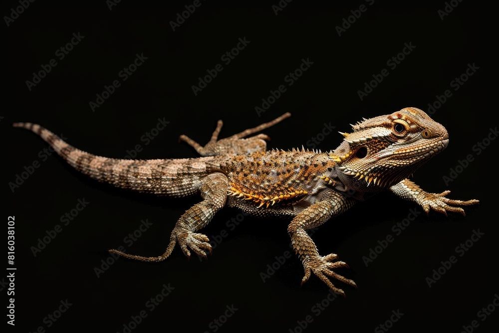 Naklejka premium Bearded dragons reptile pet close up