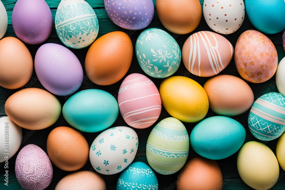 Colorful Easter Eggs Collection Background for Easter Celebration
