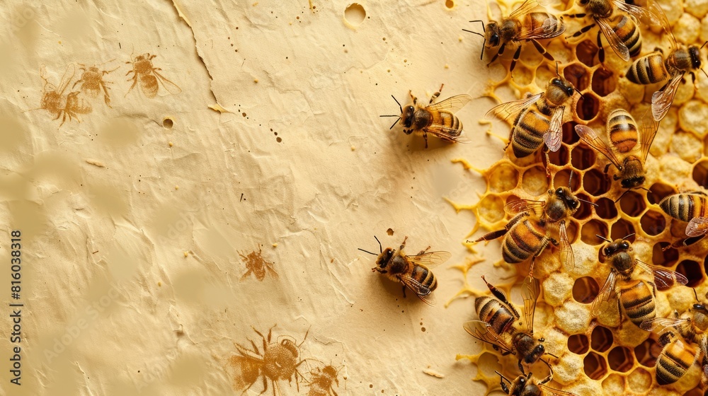 world bee day background and honey with copy space world bee day background and honey with copy space