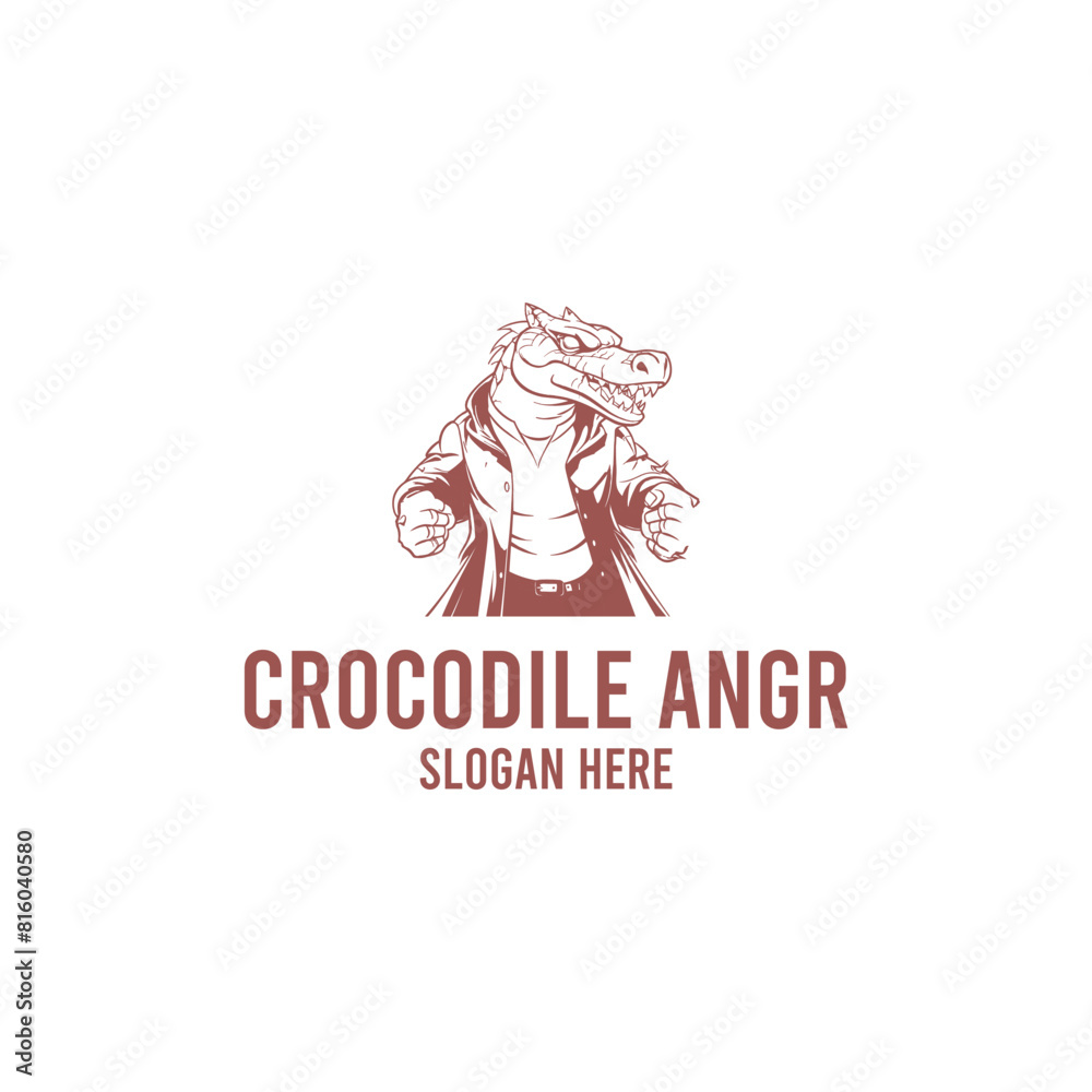 Angry crocodile mascot logo vector illustration Angry crocodile mascot logo vector illustration