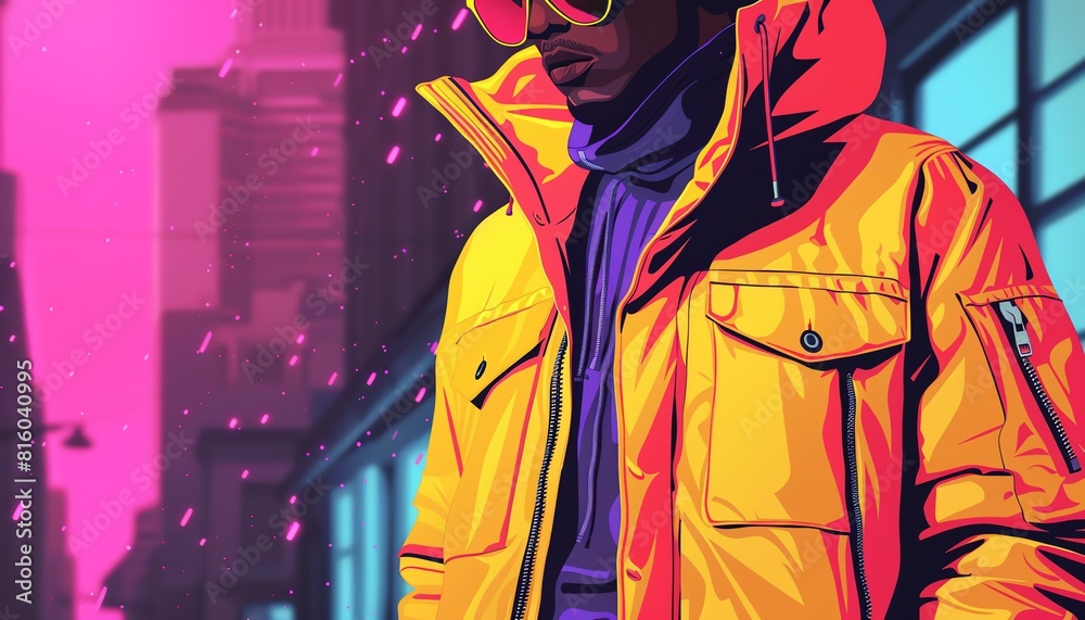 Urban streetwear flat design front view fashion theme animation vivid Urban streetwear flat design front view fashion theme animation vivid