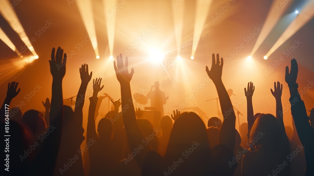 Christian Worship - Young People Silhouette Lifting Hands Christian Worship - Young People Silhouette Lifting Hands