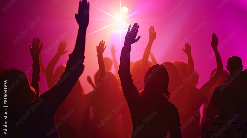 Christian Worship - Young People Silhouette Lifting Hands