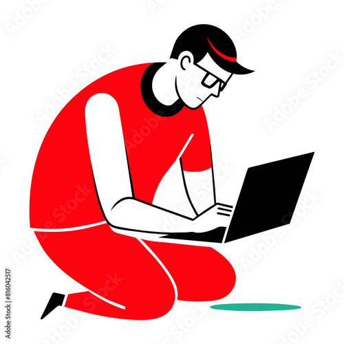 Man working on laptop