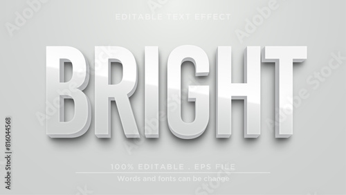 Bright editable text effect. White text mockup template