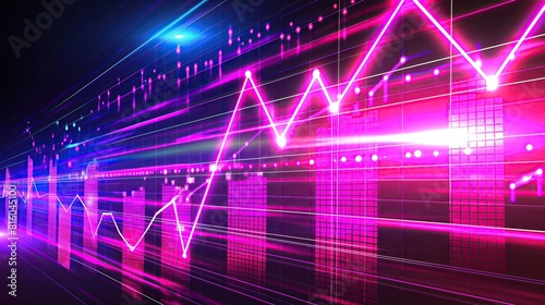 Abstract image depicting advanced data analytics, featuring dynamic graphs and vibrant light particles in a digital environment..