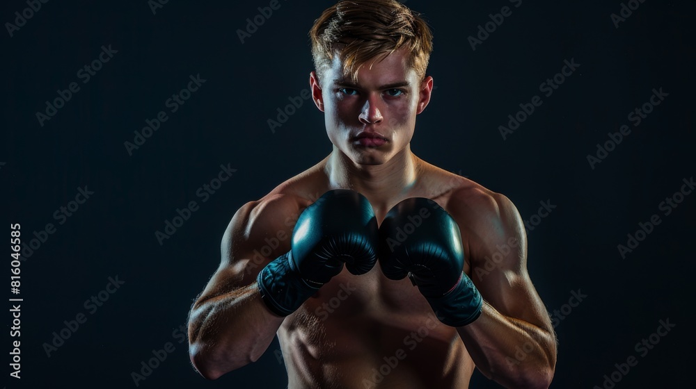 Determined Boxer Ready to Fight